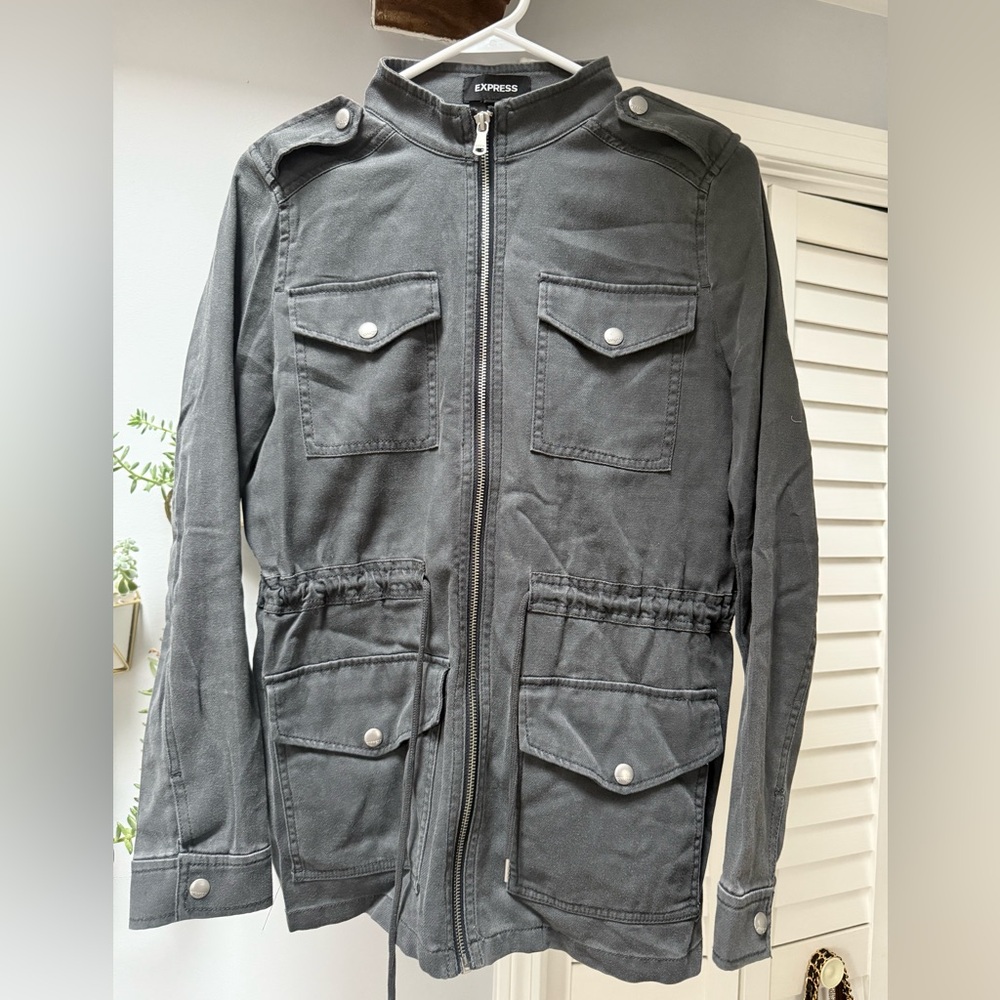 Express Dark Gray Military Field Jacket